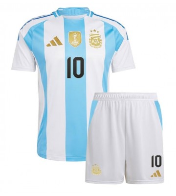 Argentina Lionel Messi #10 Hjemmebanetrøje Børn Copa America 2024 Kortærmet (+ Korte bukser)